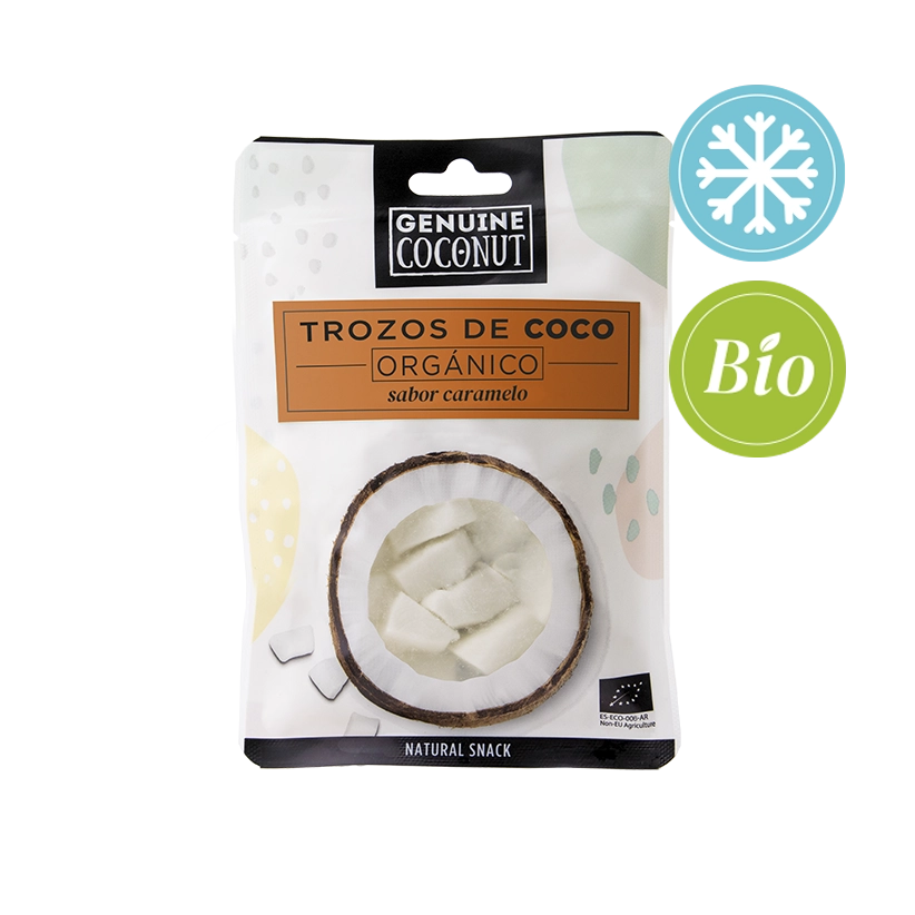 CHUNKS 56 CARAMELO Trozos de Coco <br> sabor caramelo 56g - Imagen 1