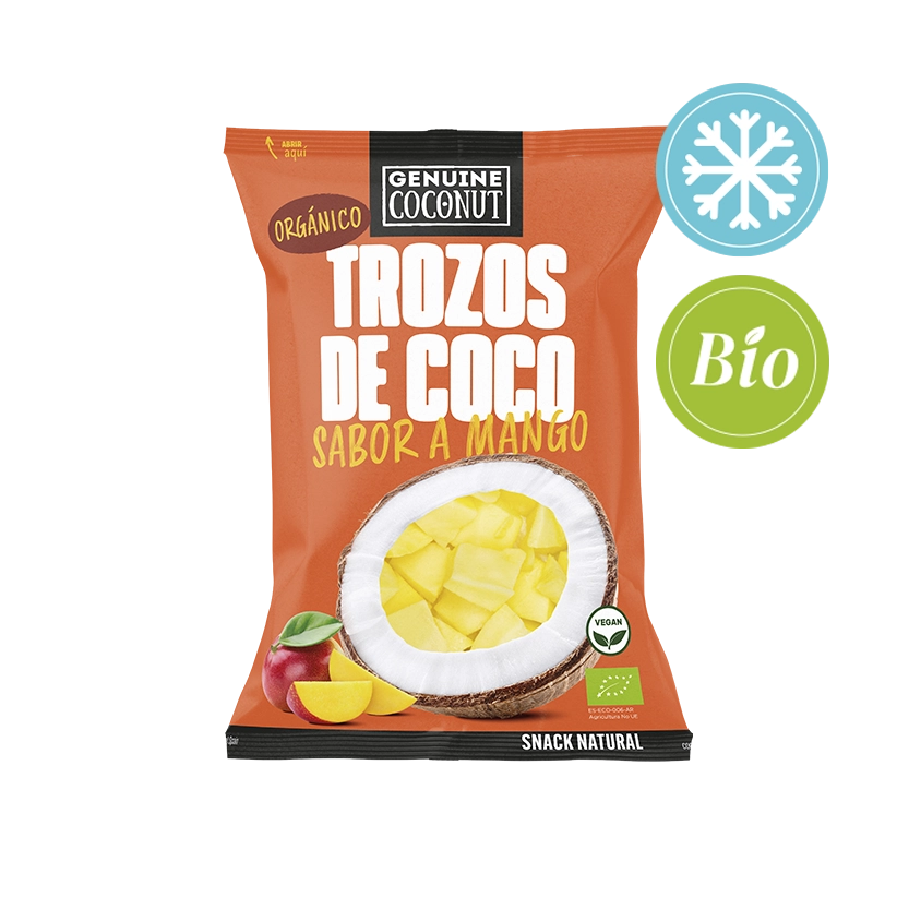 Genuine-Coconut-Trozos-50g-Mango Trozos de Coco <br> sabor Mango 50g - Imagen 1