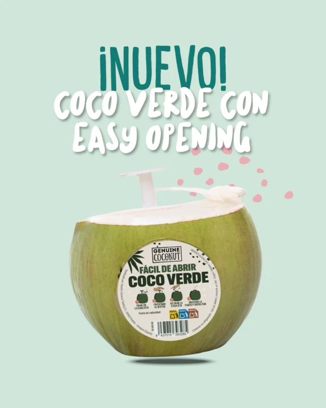 🥥✨ NUEVO LANZAMIENTO ✨🥥 Nuestro coco verde de siempre, ahora con easy opening para que sea todavía más fácil disfrutar del agua de coco natural en cualquier momento y lugar. 

💧 Hidratación real
🌱 Ingrediente único: coco verde
⚡ Perfecto para después de entrenar o para cualquier momento del día
👌 Se abre en segundos, se disfruta al instante

Porque elegir natural no debería ser difícil.
¿Te animas a probarlo? 💚

#CocoVerde #VidaSaludable #HidrataciónNatural #EasyOpening #RealFood #CuídateNatural